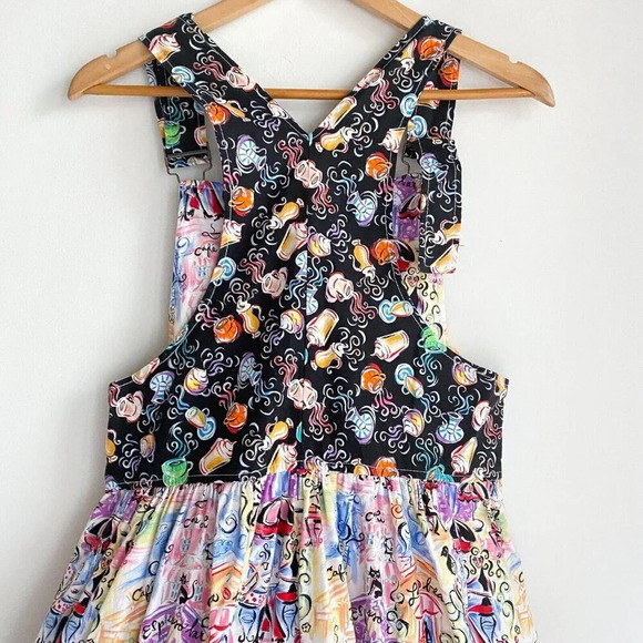 Dee's Designs Handmade Parisian  CAfe Print Pinafore Dress S - Picture 4 of 10